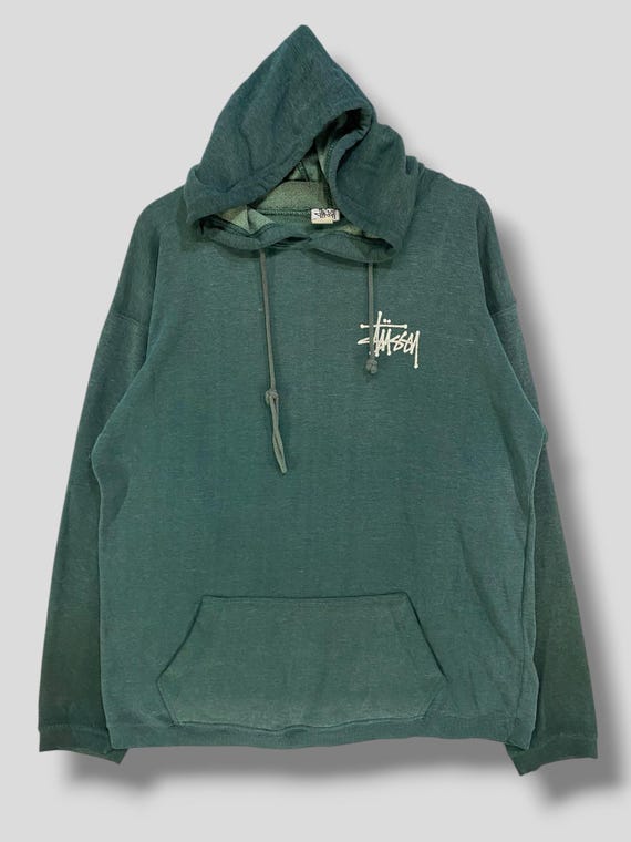Rare Vintage 80s Stussy Skull Distressed Hoodie Sweatshirt