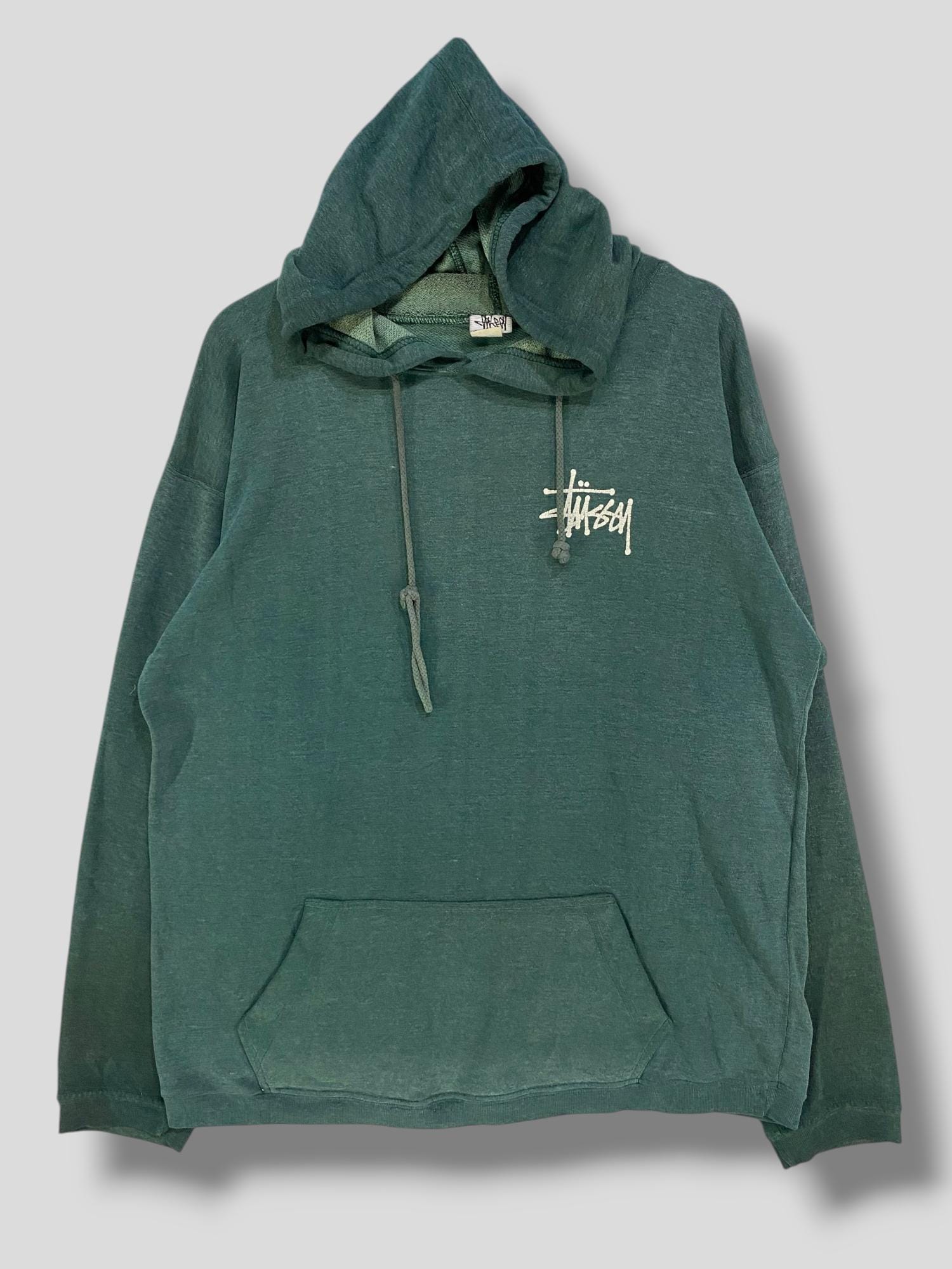 Rare Vintage 80s Stussy Skull Distressed Hoodie Sweatshirt