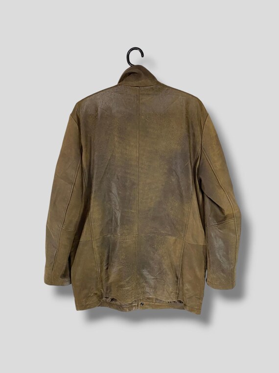 Vintage Wind Armor Soft Sheepskin Leather Jacket Rugged Casual