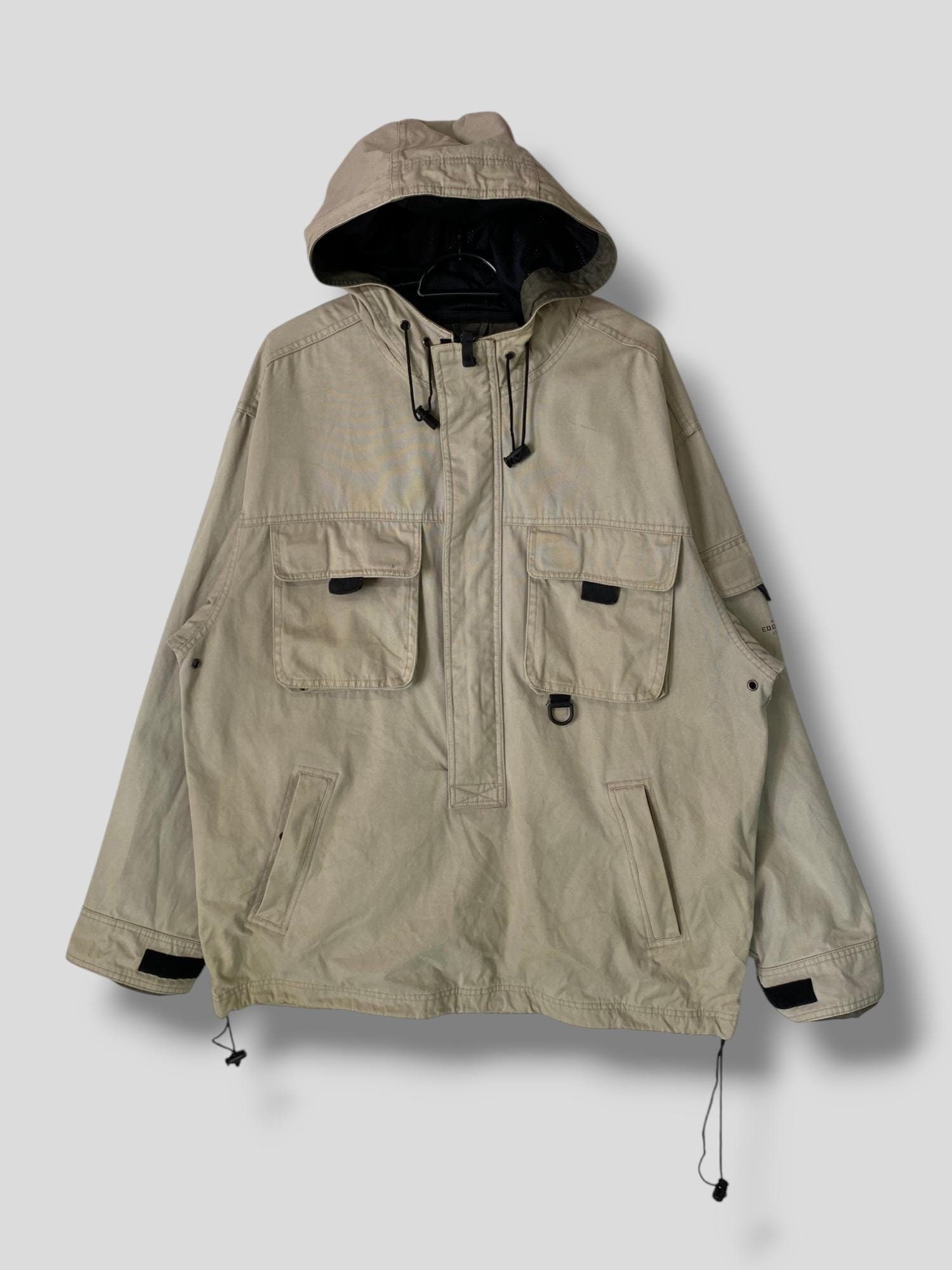 Vintage Eddie Bauer Legend cotton canvas Mt. Adams Pullover outdoor streetwear casual outfit outerwear field utility hiking beige Medium Vintage Eddie Bauer Legend cotton canvas Mt. Adams Pullover outdoor streetwear casual outfit outerwear field utility hiking beige Medium