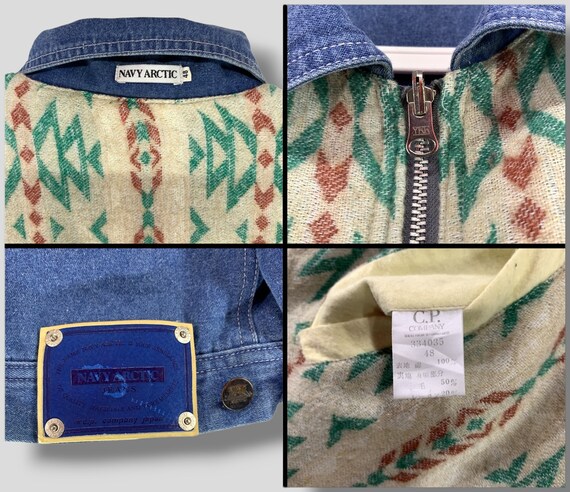 Vintage Navy Arctic Massimo Osti Reversible Navajo Denim Bomber