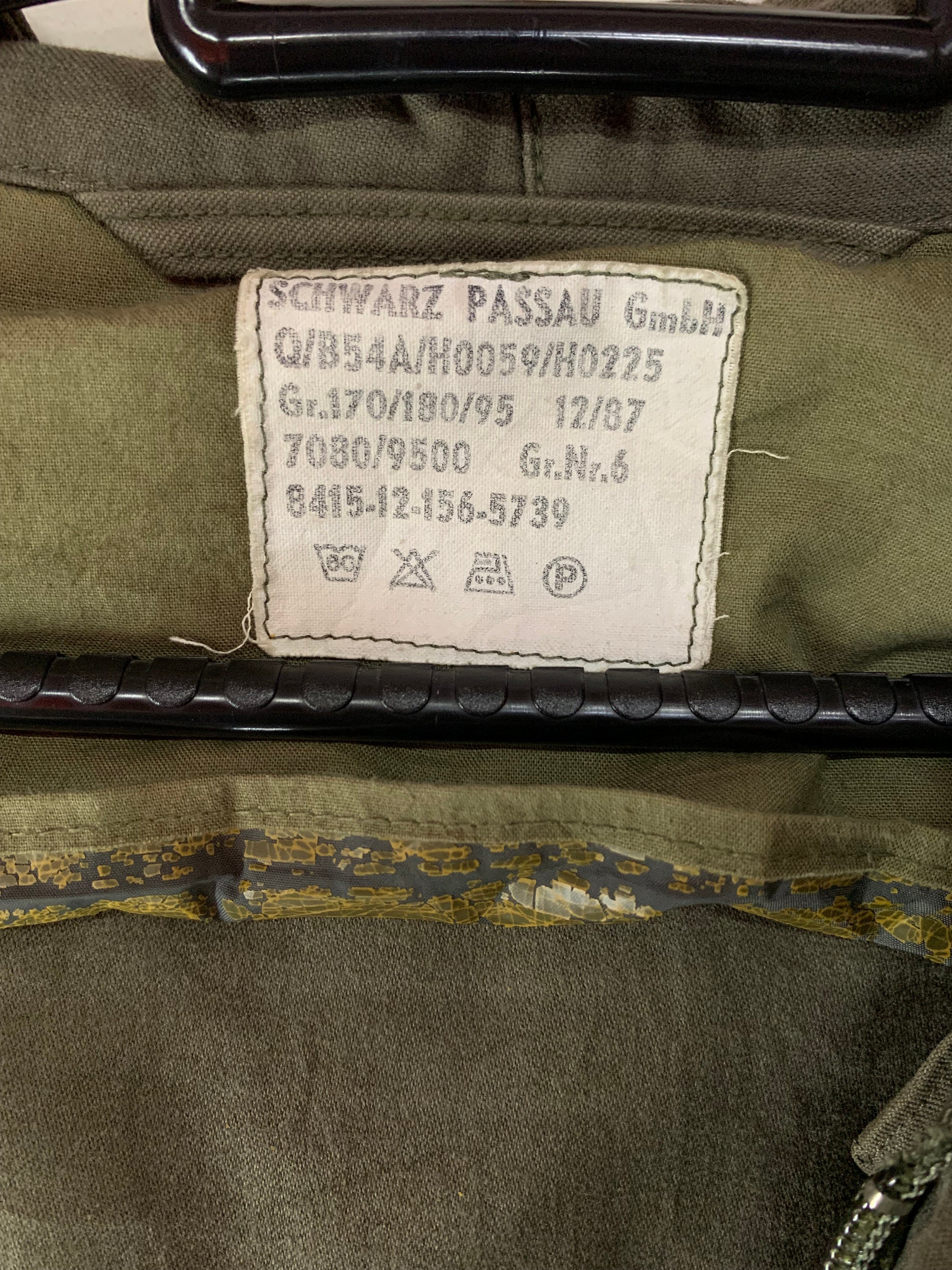 Vintage 80s Schwarz Passau Gmbh German Military Parka Jacket