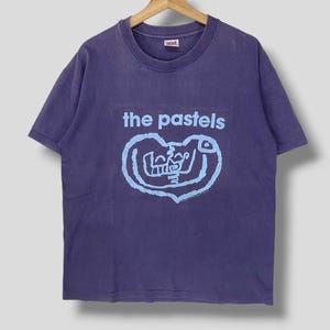 Vintage 90er Jahre The Pastels Band Tshirt Glasgow Indie Pop Post Punk Tour Band-T-Shirt Single Stitch blau Large