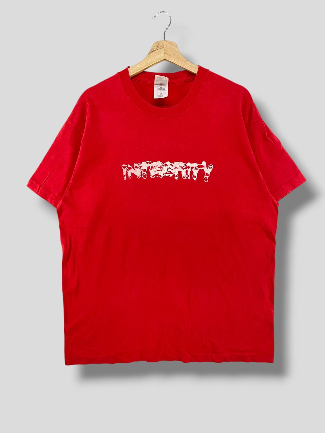 90s Charles Manson 赤 Tシャツ Vintage 90s Integrity Charles Manson Humanity is the Devil Tshirt