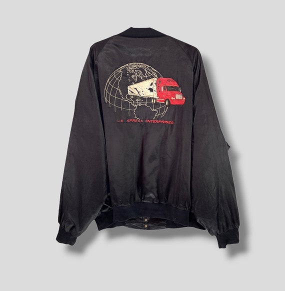 Ameri　BACK SIDE JACKET Vintage 80s West Ark US Espress Enterprise Embroidered Logo