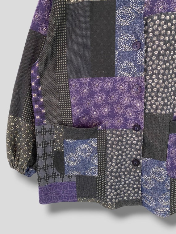 Vintage Unbranded patchwork sashiko pattern colla… - image 6