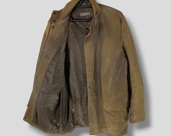 Vintage Wind Armor Soft Sheepskin Leather Jacket Rugged Casual