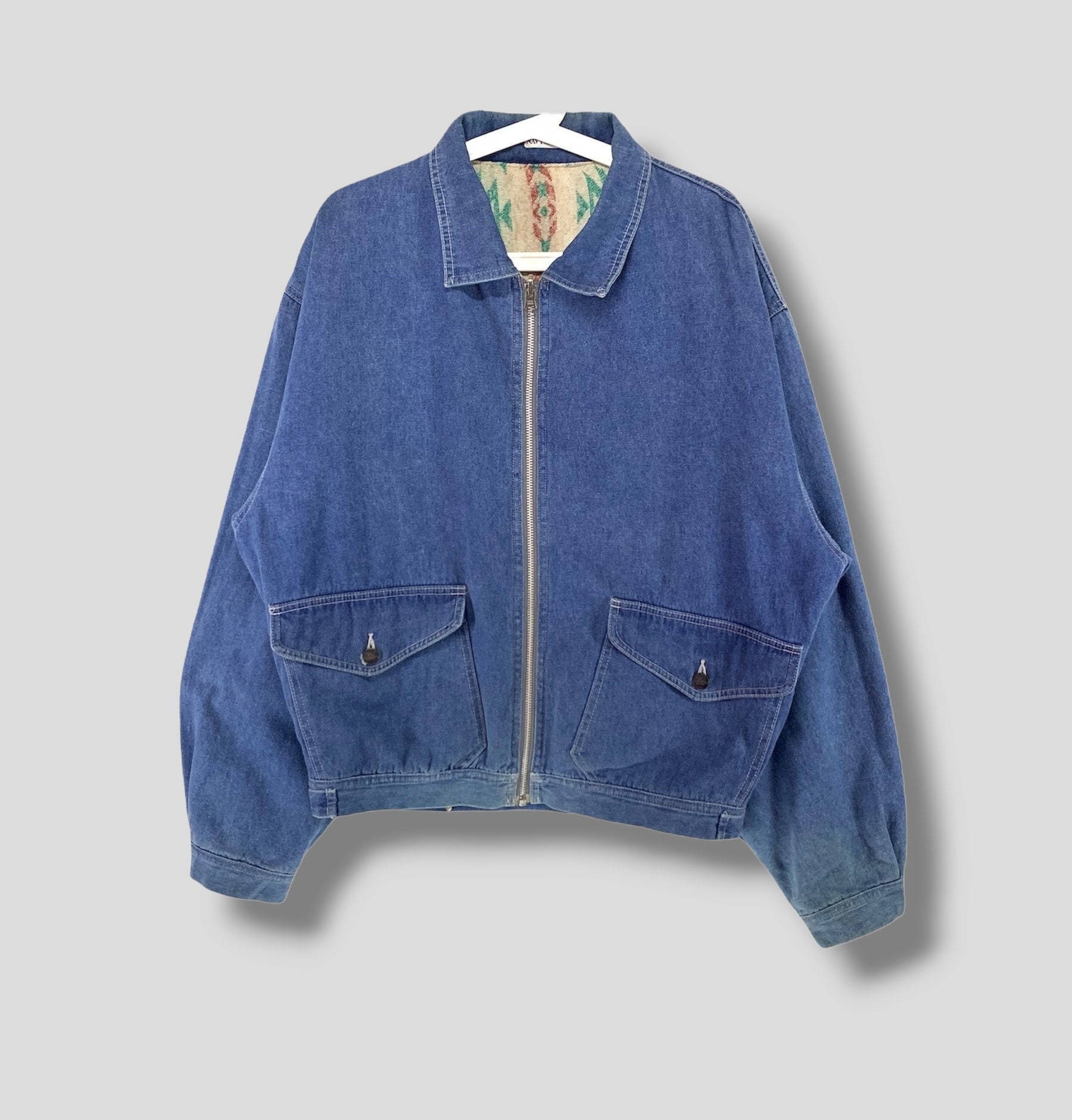 Vintage Navy Arctic Massimo Osti Reversible Navajo Denim Bomber