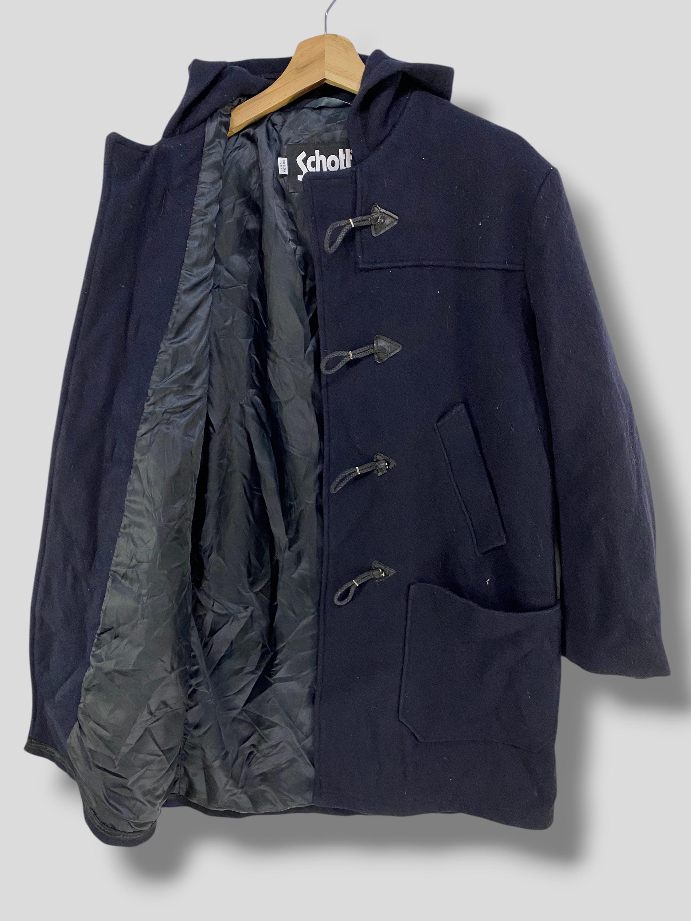 Vintage Schott Toggle Wood Button Wool Duffle Coat Winter Preppy