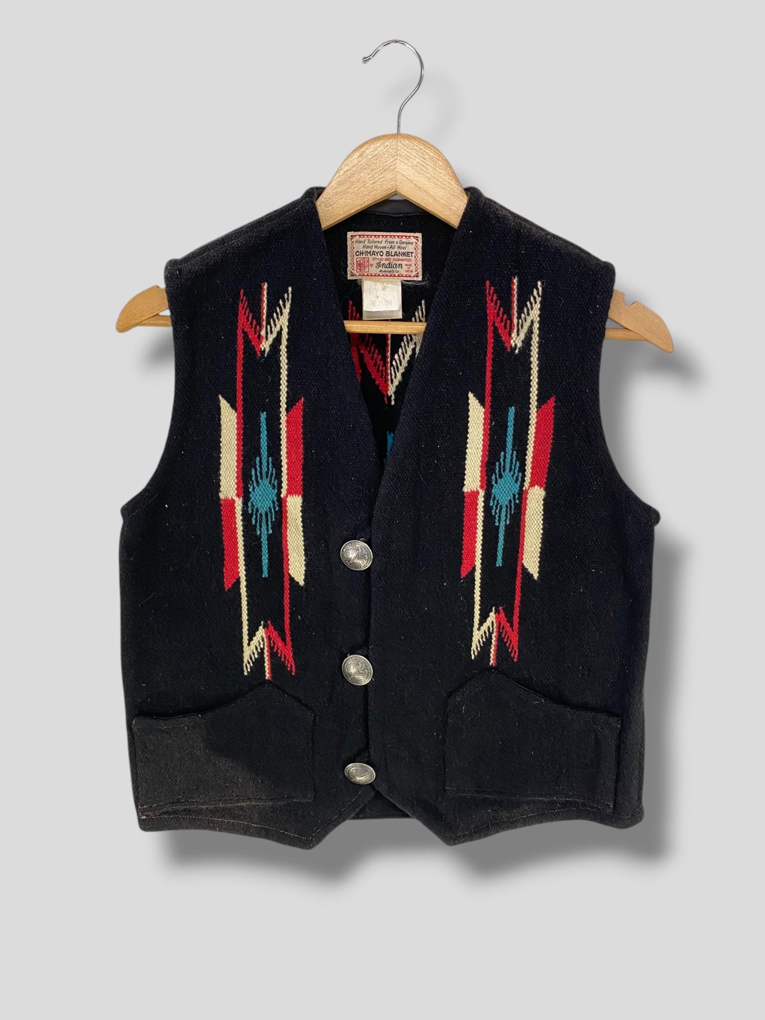 希少ビンテージIndian Chimayo Blanket ベスト ウール 40 Vintage Chimayo Wool Blanket Jacket - Etsy