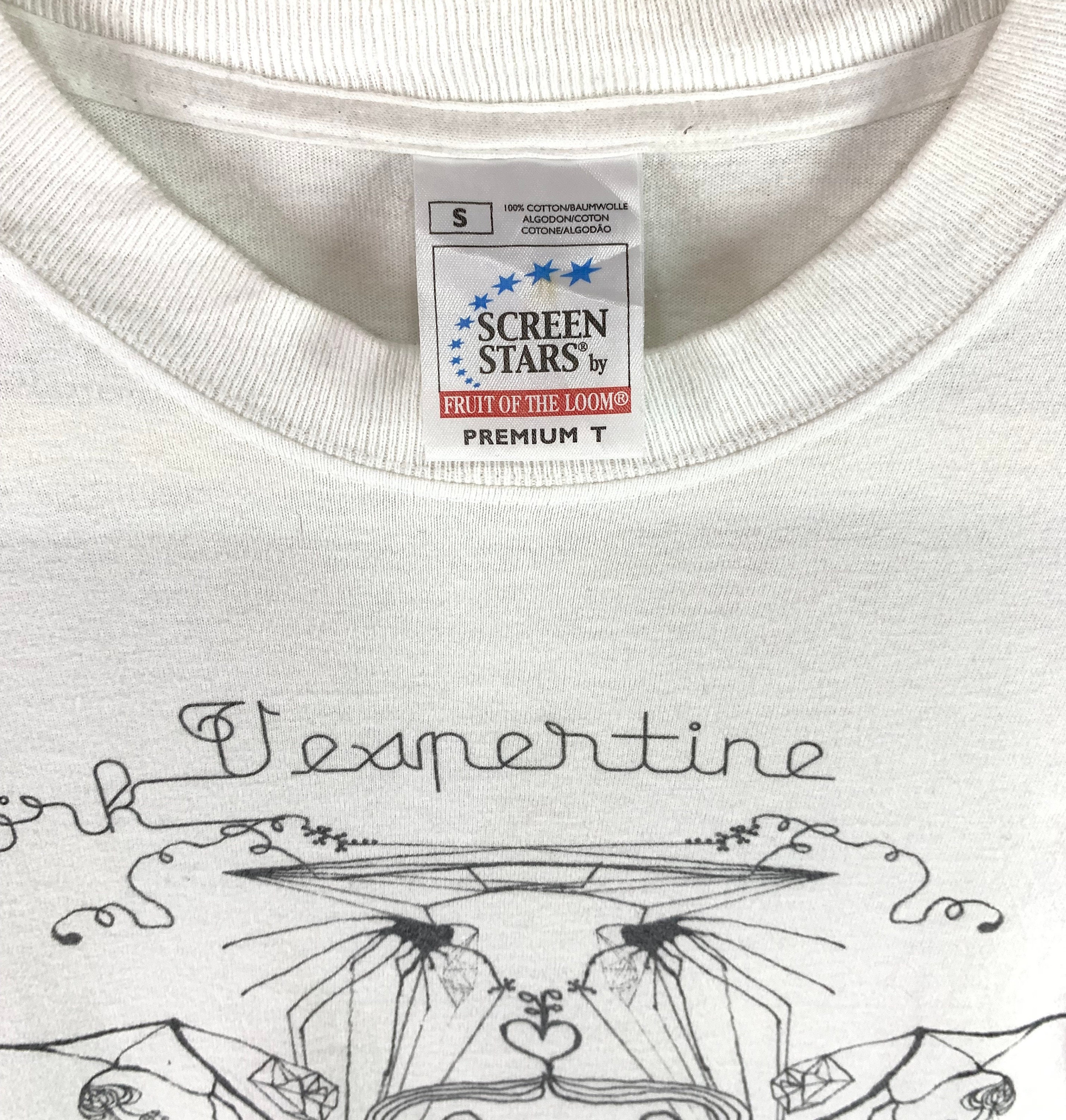 Camiseta vintage con el album Vespertine de Bjork camiseta blanca de gira de conciertos de rock alternativo islandes talla pequena Etsy Espana