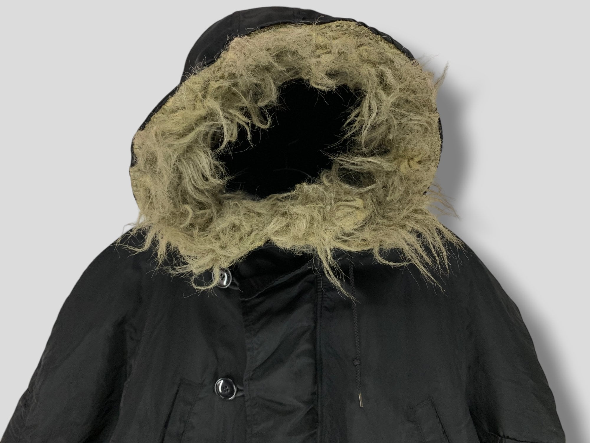 Vintage Alpha Industries Fur Hood N-3B Jacket Military