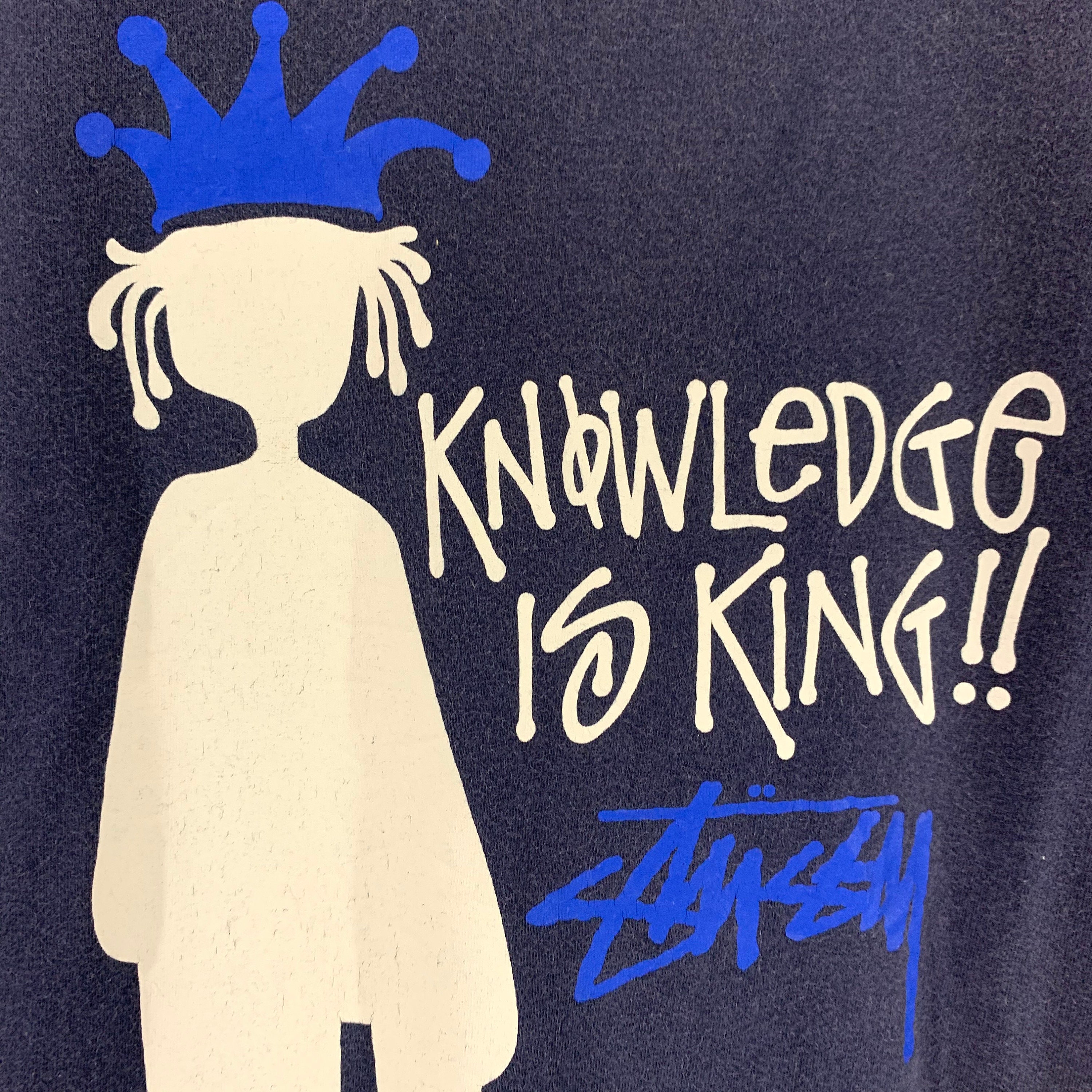 Vintage 90s Stussy Knowledge is King Sleeveless Tshirt Streetwear