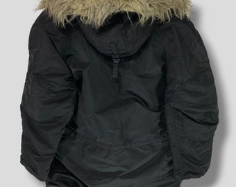 Vintage Alpha Industries Fur Hood N-3B Jacket Military