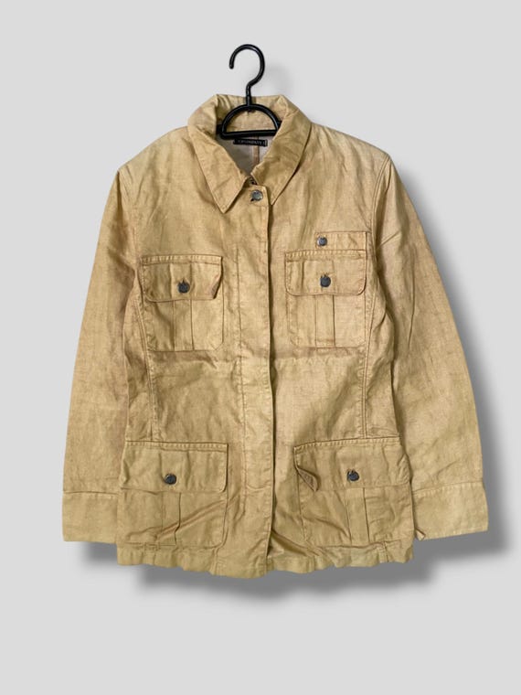 Vintage C.P. Company Flachs Linen Field Jacket Designer Casual