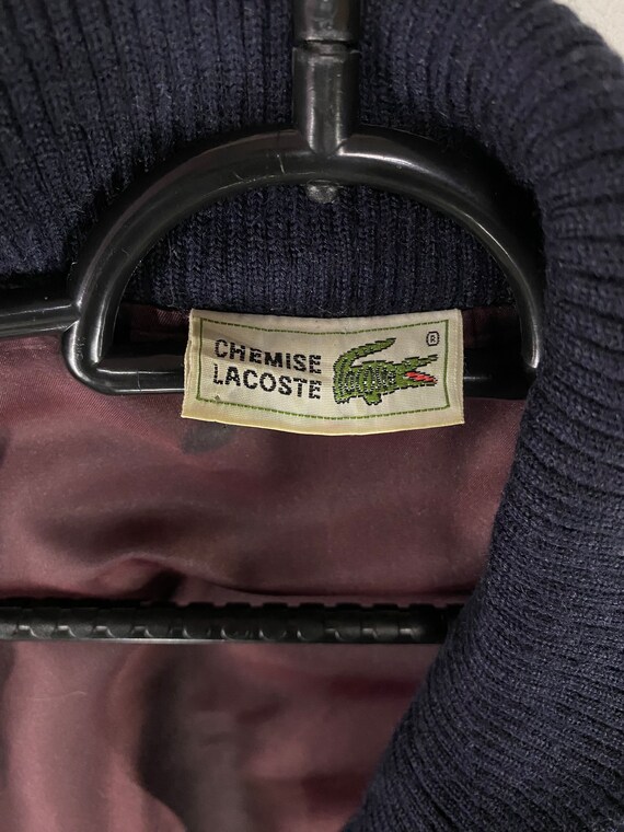 Vintage 90s Lacoste Shawl Collar Satin Line Wool Bomber Vintage 90s Lacoste Shawl Collar Satin Line Wool Bomber