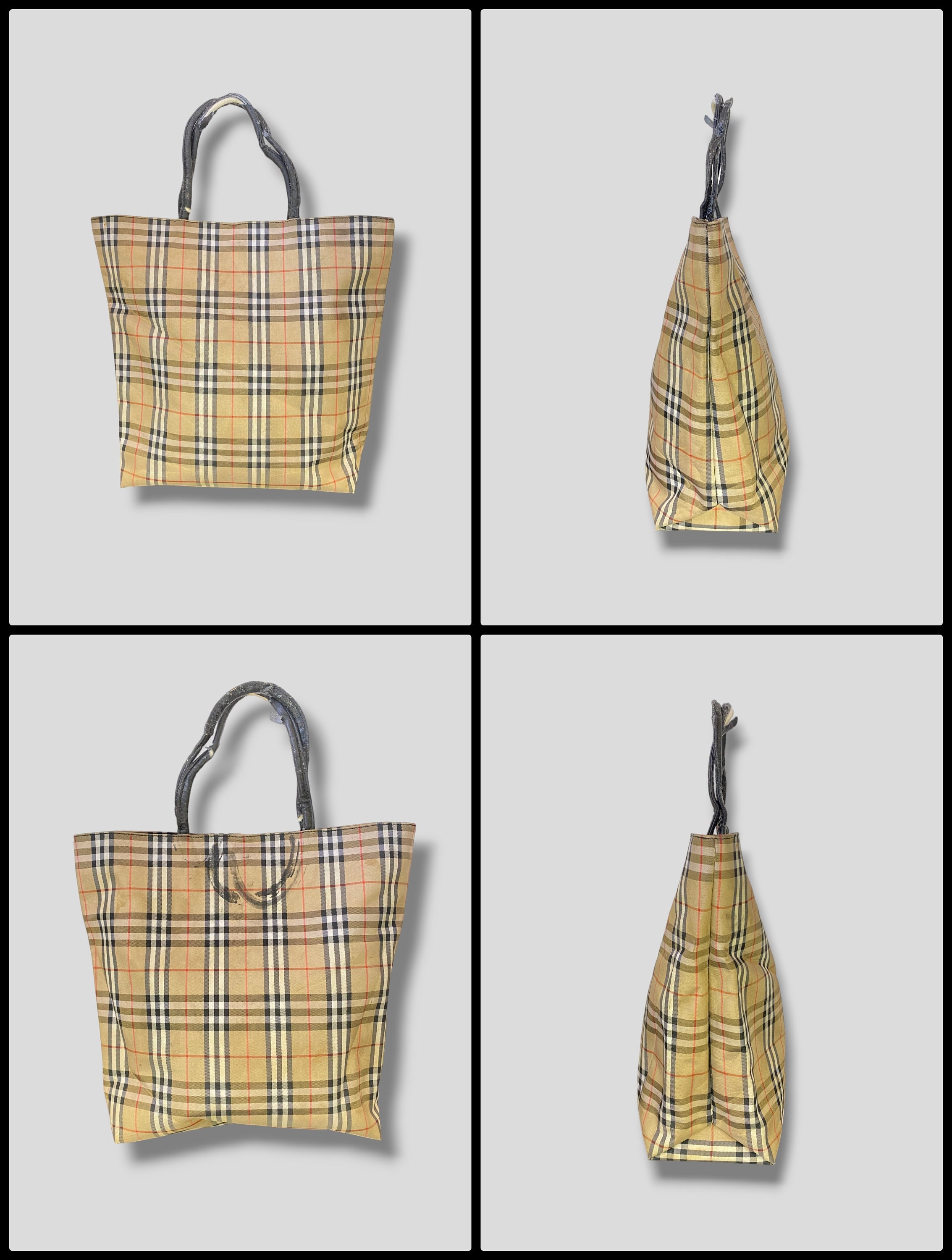 Vintage Burberry Nova Check Distressed Plaid Tote Bag Designer Shoulder Bag Casual Fashion Light Bag Etsy Ireland