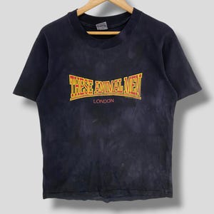 Vintage 90s These animal men promo tshirt collectible english new wave vintage band tee black redye Size M