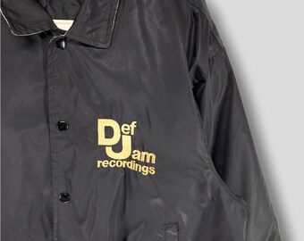 Vintage 90s Def Jam Recordings Embroidered Logo Bomber Jacket