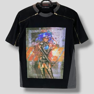 Vintage Ghost in the shell Motoko Kusanagi young magazine zipper tshirt collectible cyberpunk anime hype streetwear black small