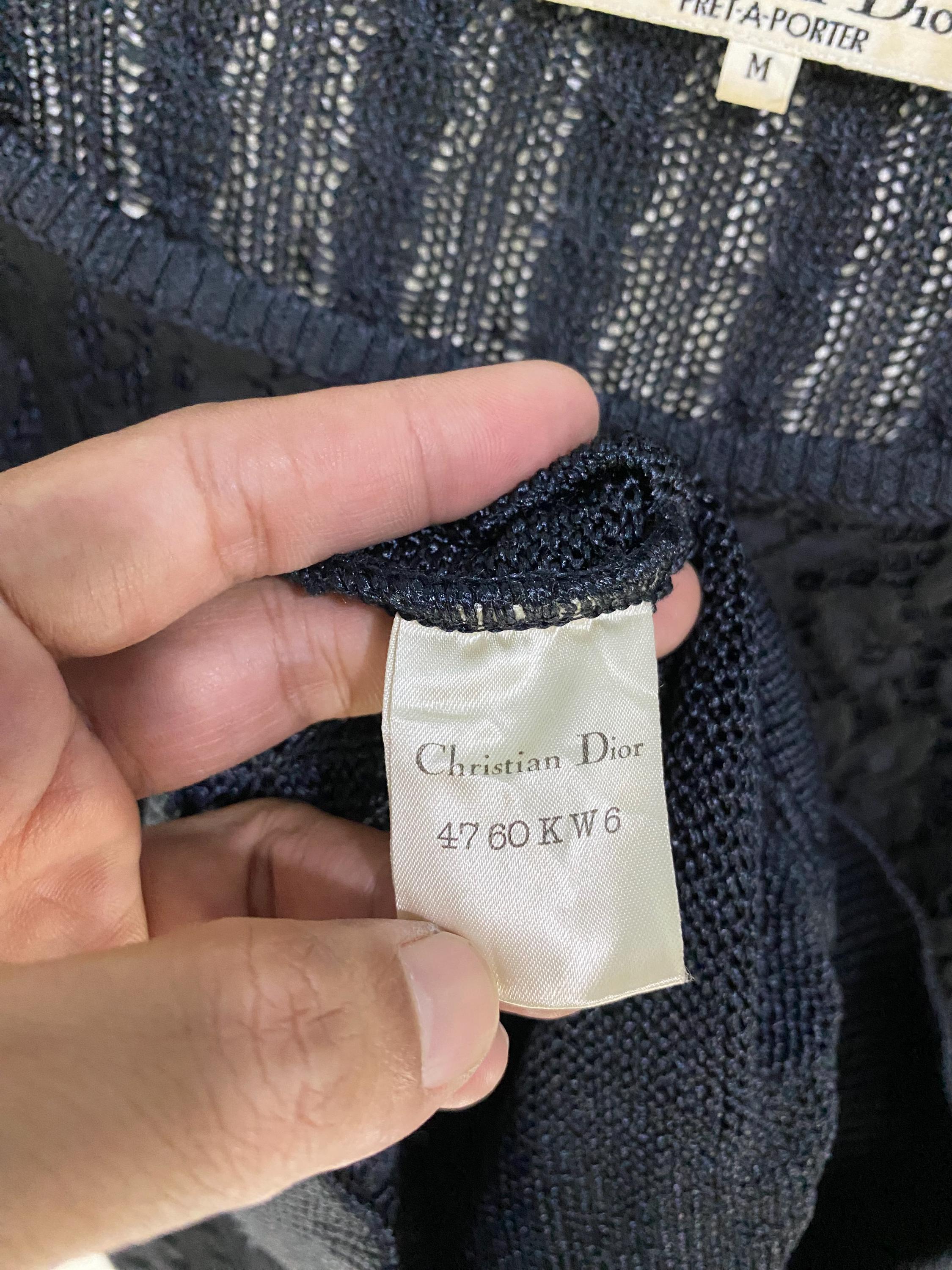 トップス 90s Christian Dior Side Lace-Up Knit Vintage Christian Dior Lace Knit Silk Top Sweater Designer Preppy