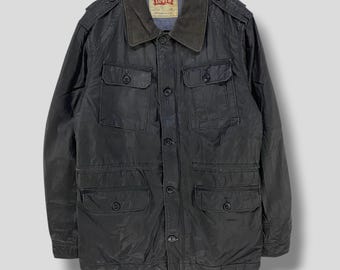 Vintage CABANE De ZUCCA Military Field Jacket Black Multi Pocket
