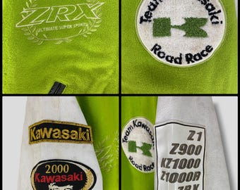 Vintage Kawasaki ZRX Wool Leather Varsity Jacket Japanese