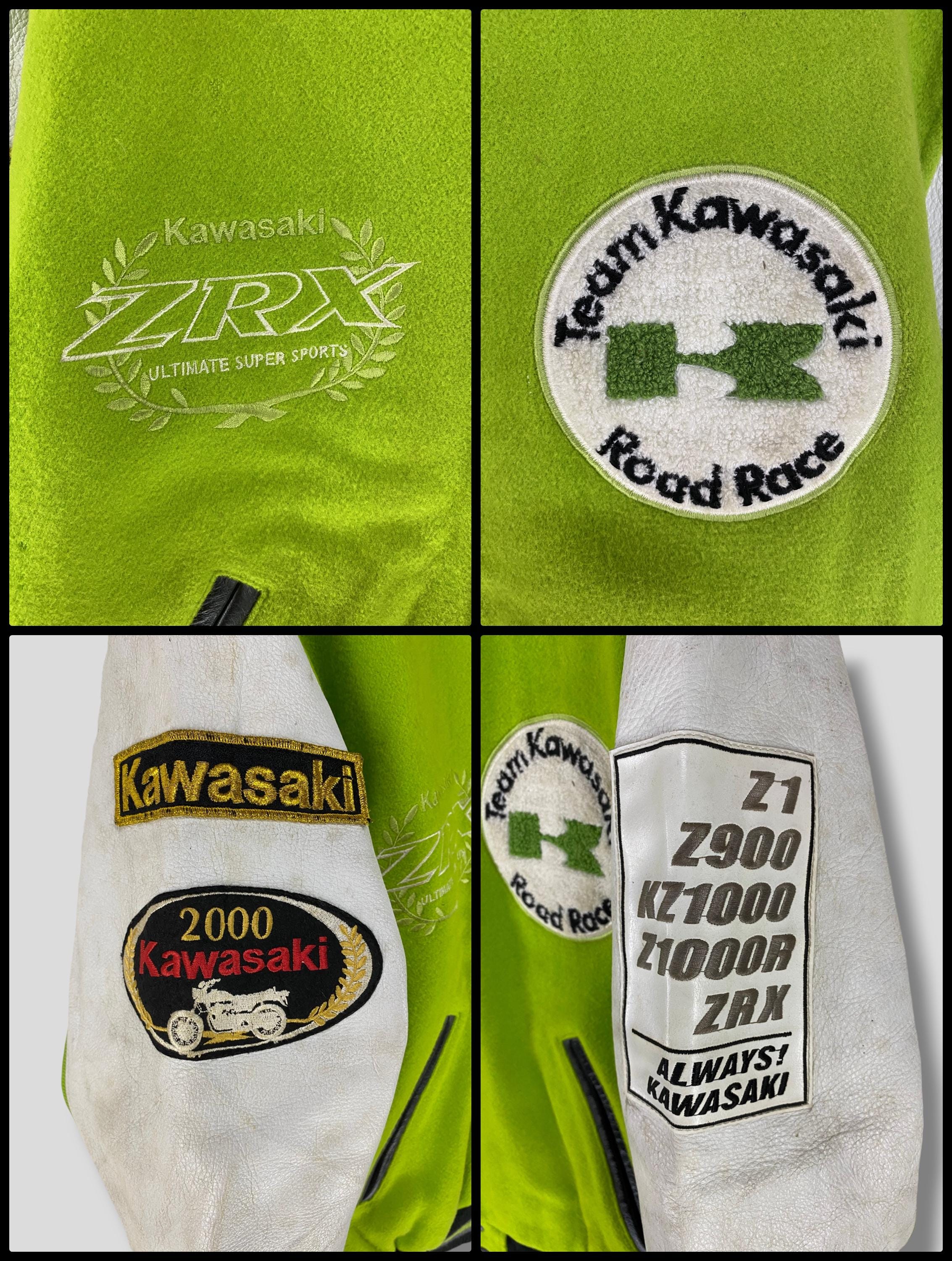 Vintage Kawasaki ZRX Wool Leather Varsity Jacket Japanese