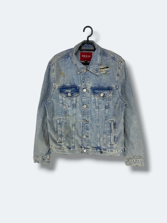 Vintage Y2k Guess distressed denim jacket streetwe