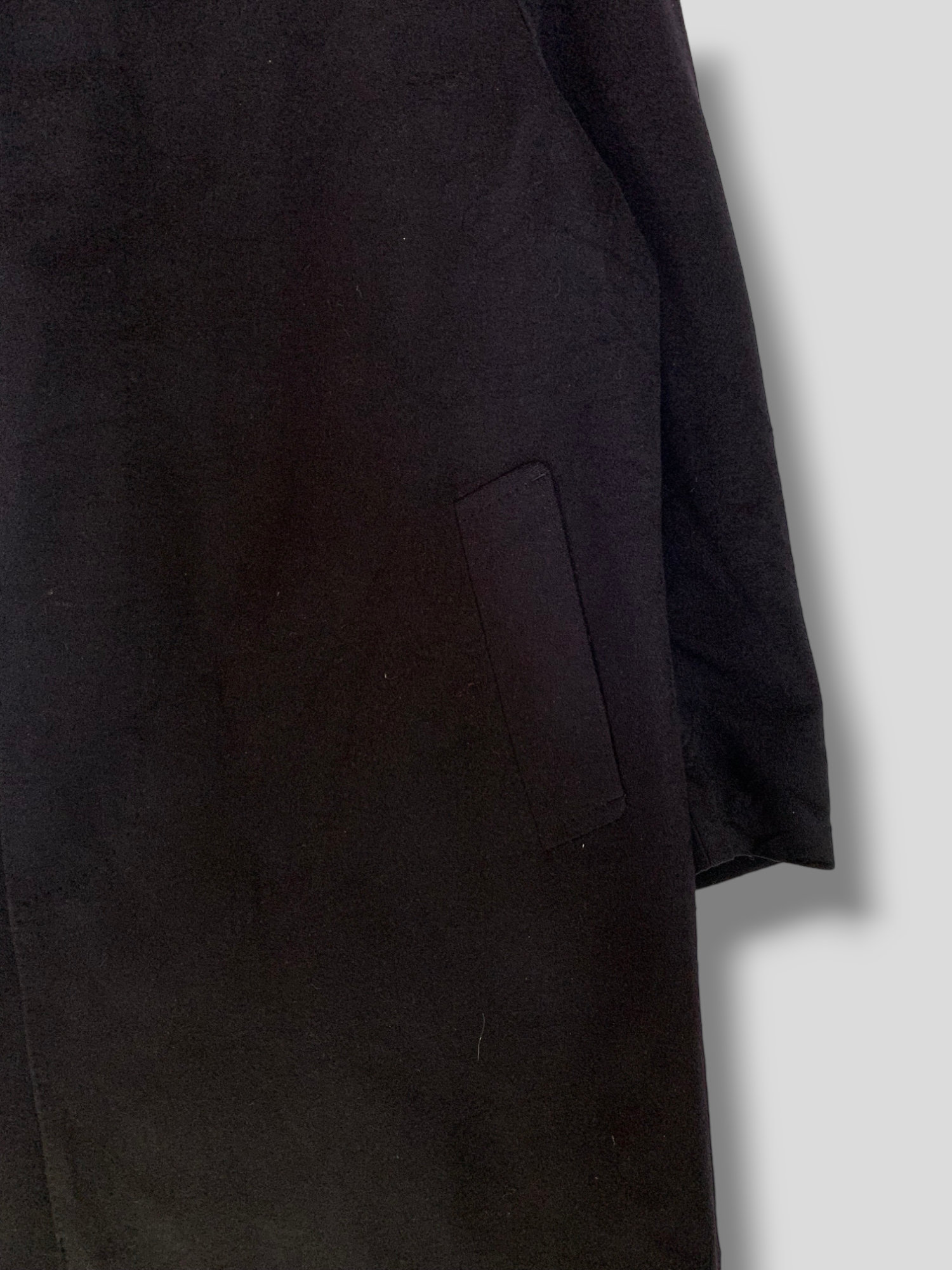 Vintage Lanvin Classique Black Cashmere Coat Designer Preppy 