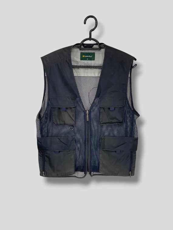 Vintage Golden Bear Multipocket Nylon Mesh Utility Vest Outdoor