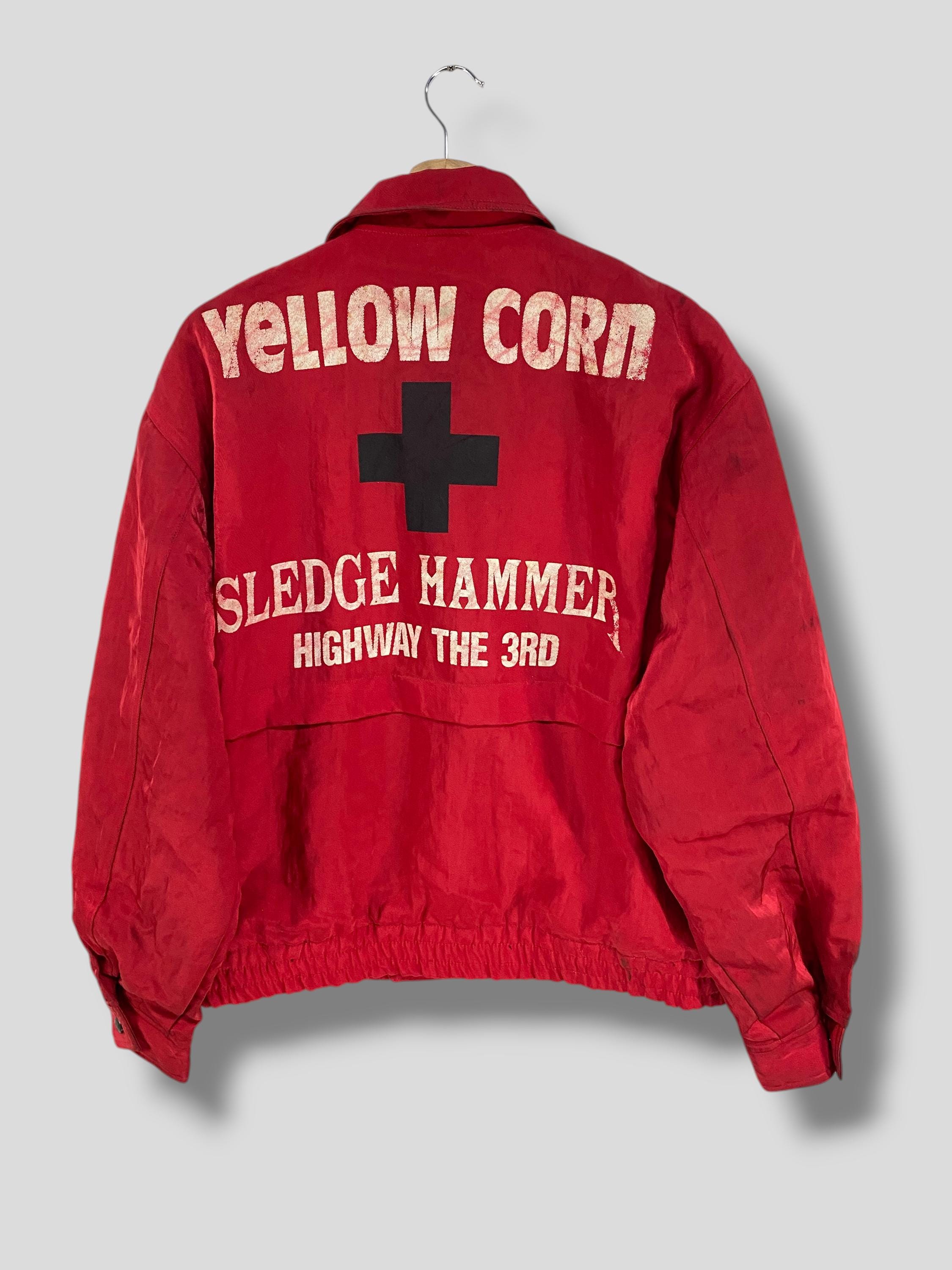 YELLOW HORN SLEDGE HAMMER ジャケット LL バイク Vintage 90s Yellow Corn Sledge Hammer Bomber Jacket Japanese Brand