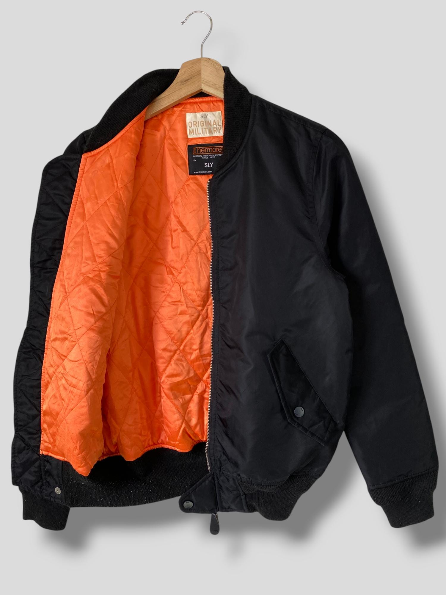 Y2K double zip fur bomber flight ジャケット Vintage Y2k Sly MA-1 Bomber Jacket Military Fashion