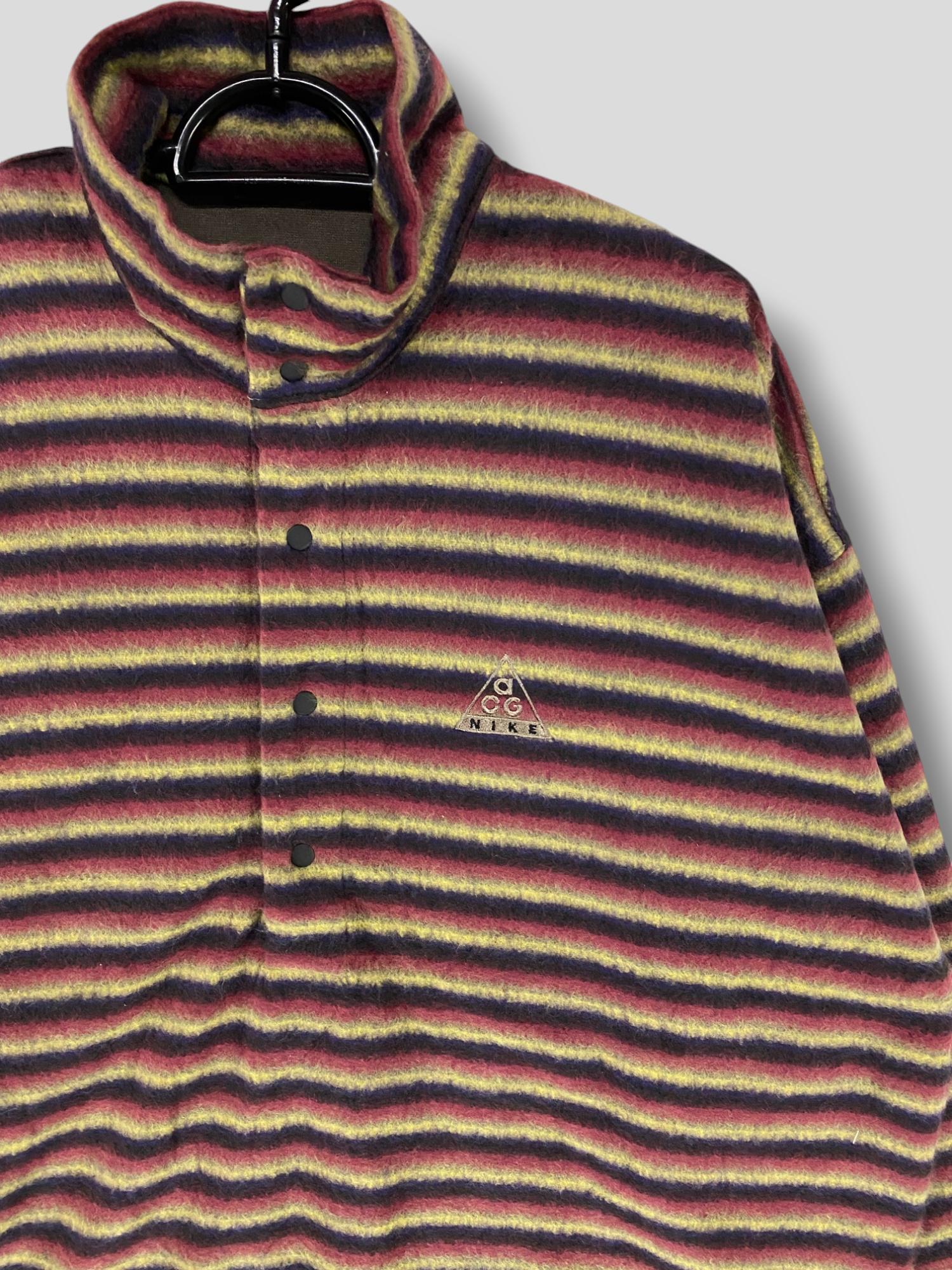 Vintage 90s Nike ACG DEADSTOCK Dog Tag Stripe Snap-t Fleece