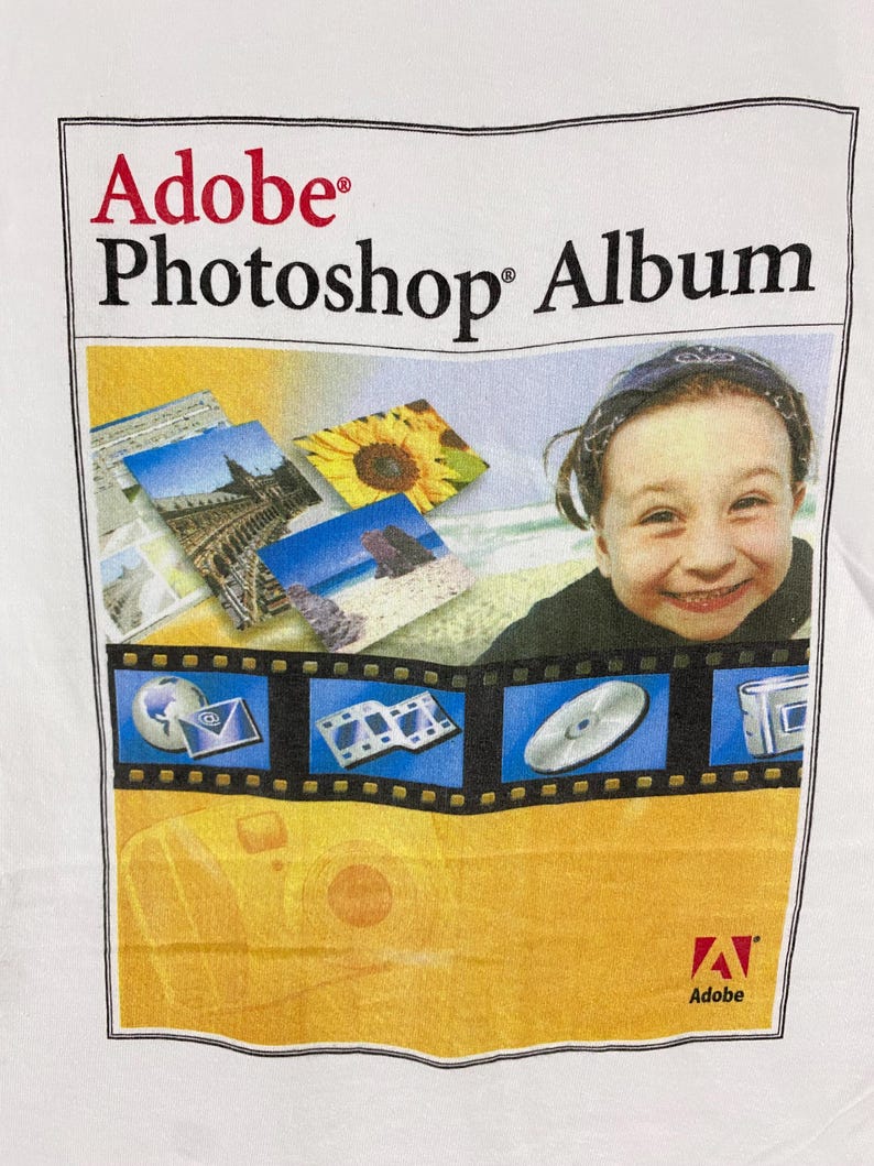 Vintage Adobe Photoshop Album Advertising Promo Shirt Streetwear Casual ...