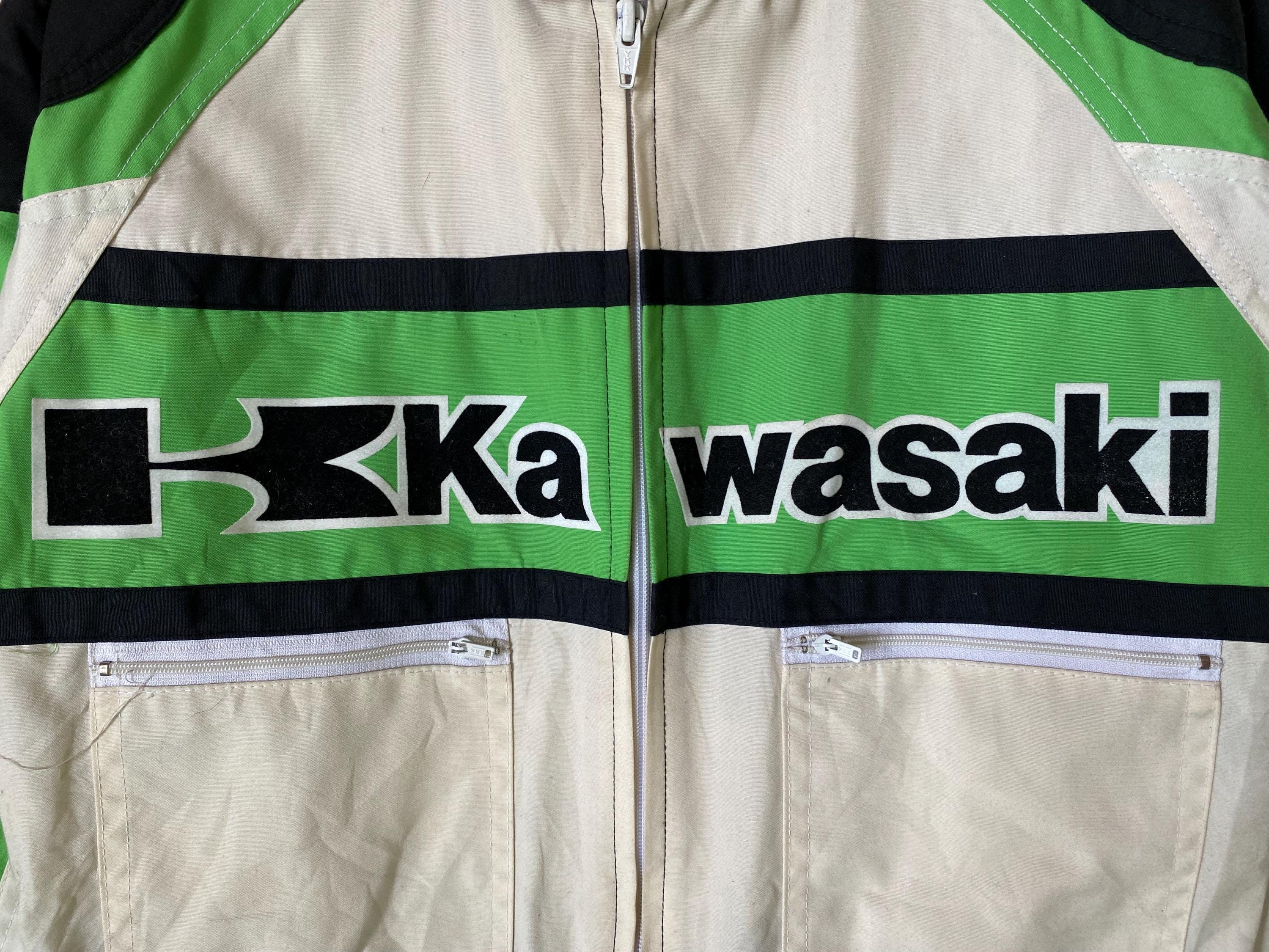 Vintage 80s 90s Kawasaki Padded Jumpsuit Japanese Motorcycle