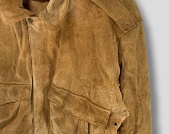 ROBINSON Suede Leather jacket スエードジャケット Vintage 80s Robinson Suede Leather Bomber Jacket Rugged