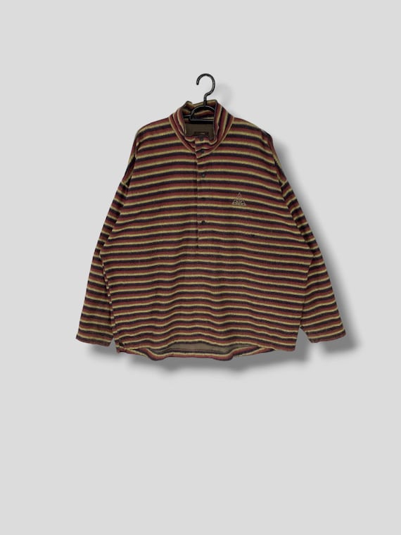 Vintage 90s Nike ACG Dog Tag Stripe Snap-t Pullover Athletic