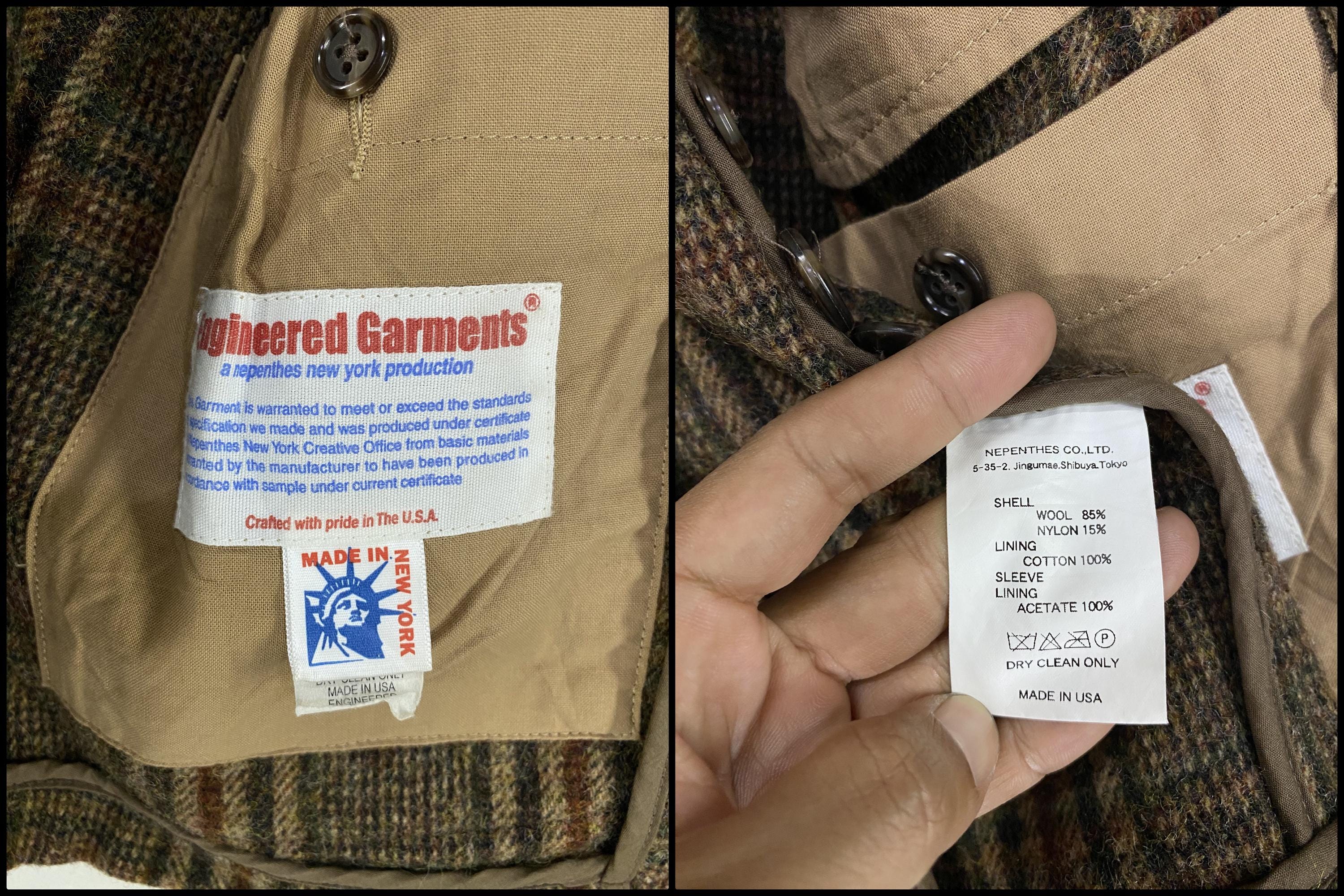 Vintage Engineered Garment Plaid Tweed Wool Norfolk Jacket