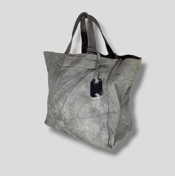 Vintage Furla crocodile embossed leather tote bag… - image 1
