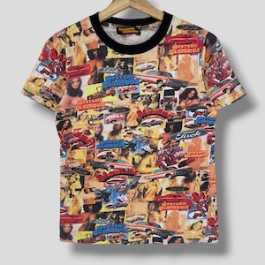 Vintage 90s Hysteric glamour allover print tshirt Japanese designer label harajuku punk casual outfit multicolor XSmall