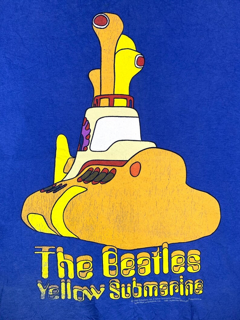 Vintage 90s the beatles yellow submarine tshirt english rock band tee size Medium image 3