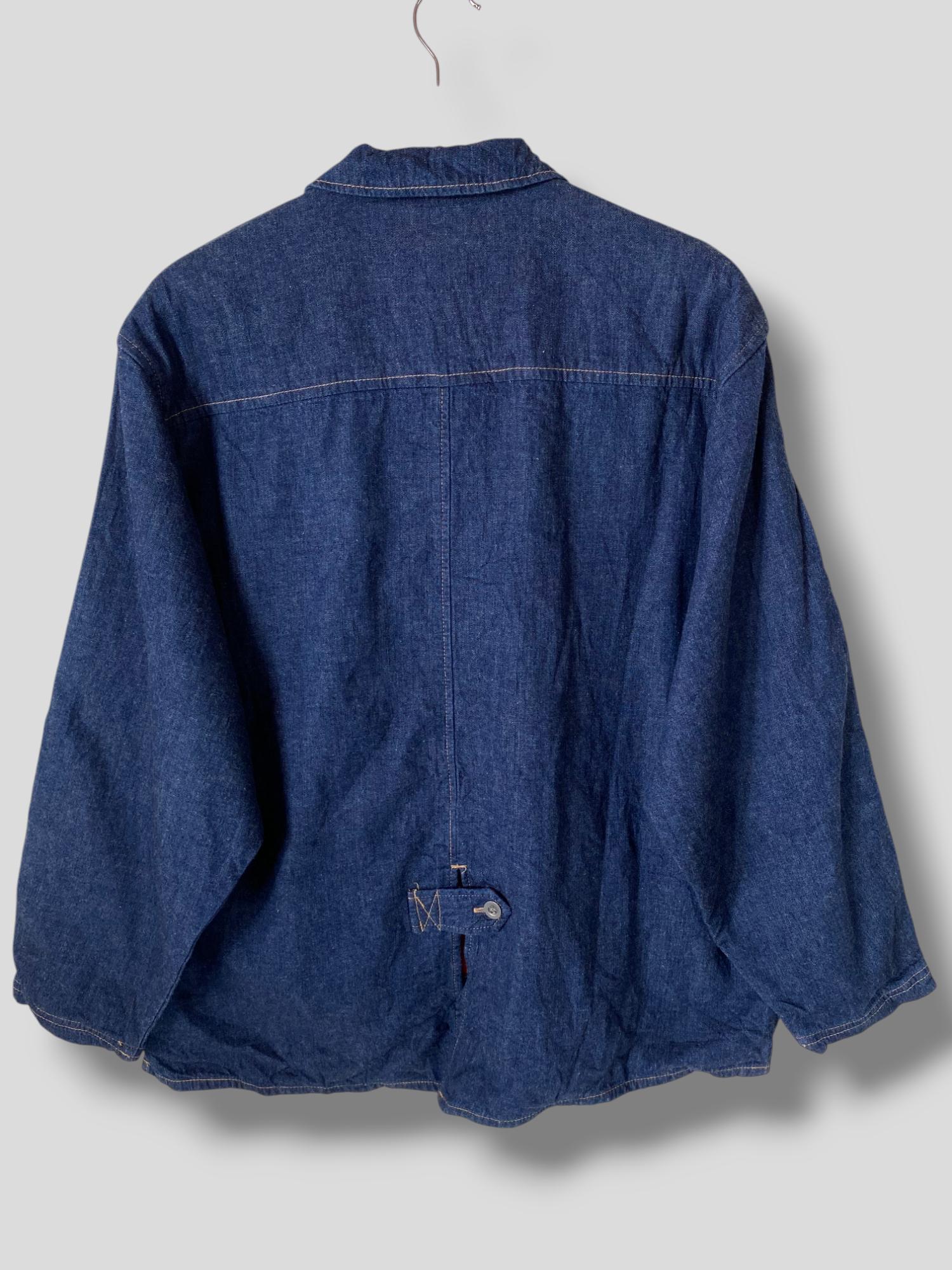 Vintage 80s C.X. Half Zipper Denim Jacket Japanese Brand Casual