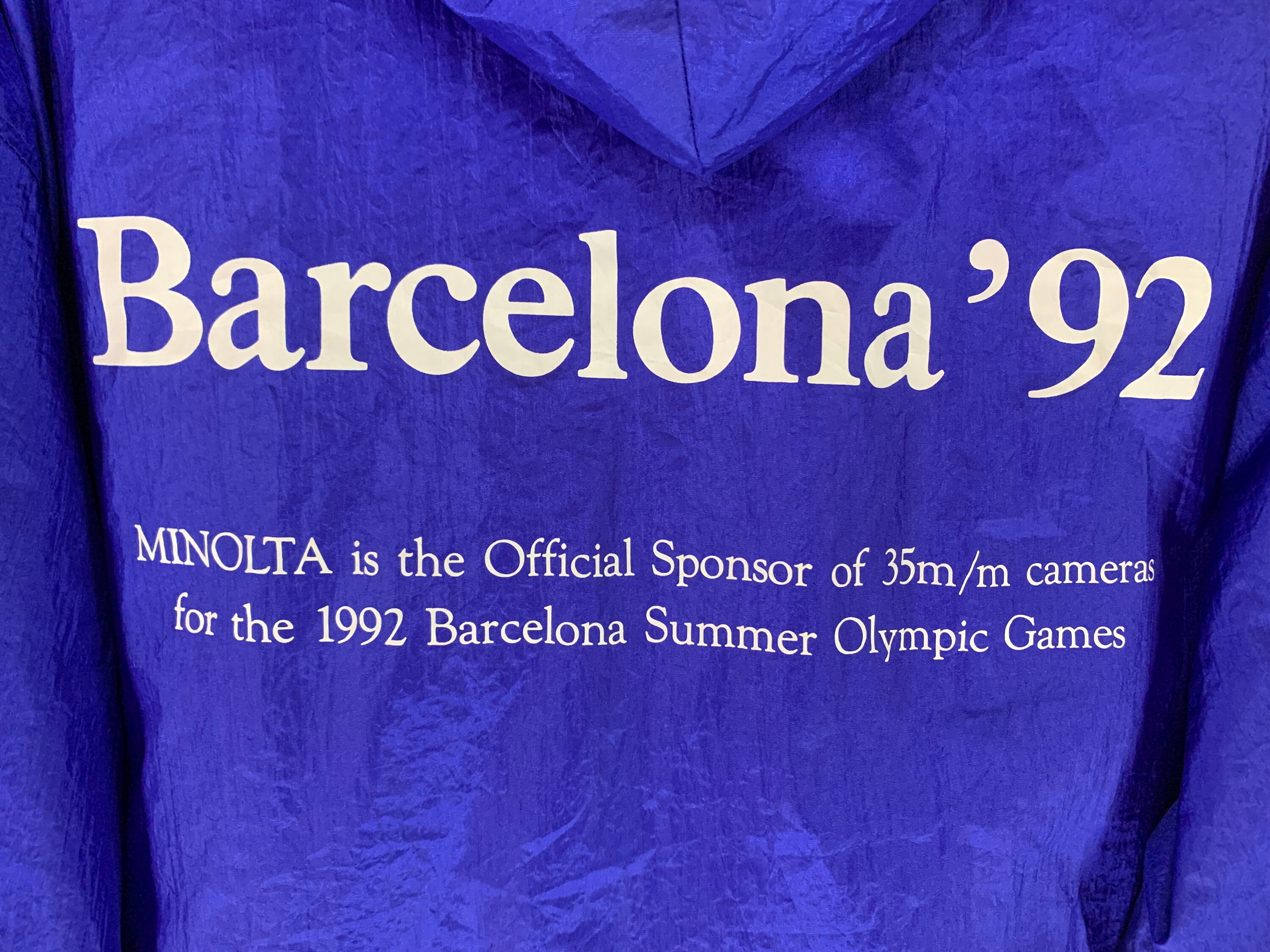 Vintage 90s Minolta Olympic Barcelona Hoodie Jacket Collectible