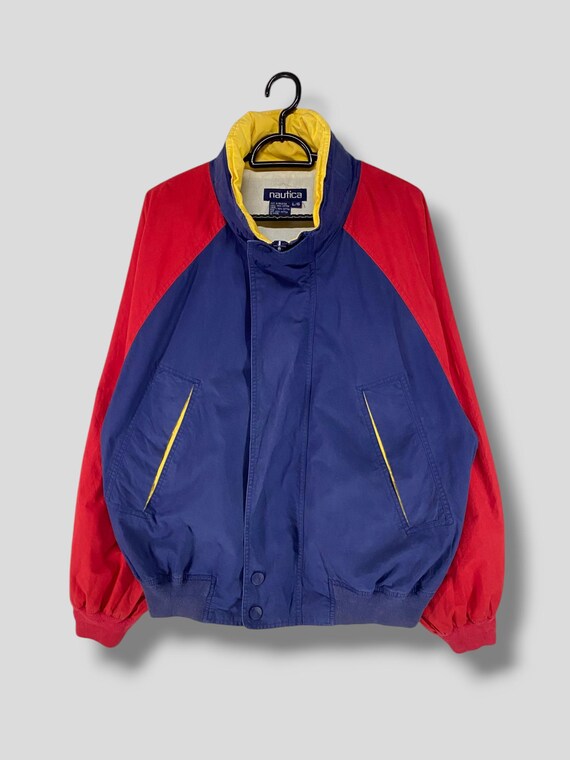 Vintage 90s Nautica Tricolor Jacket Athletic Streetwear Outdoor