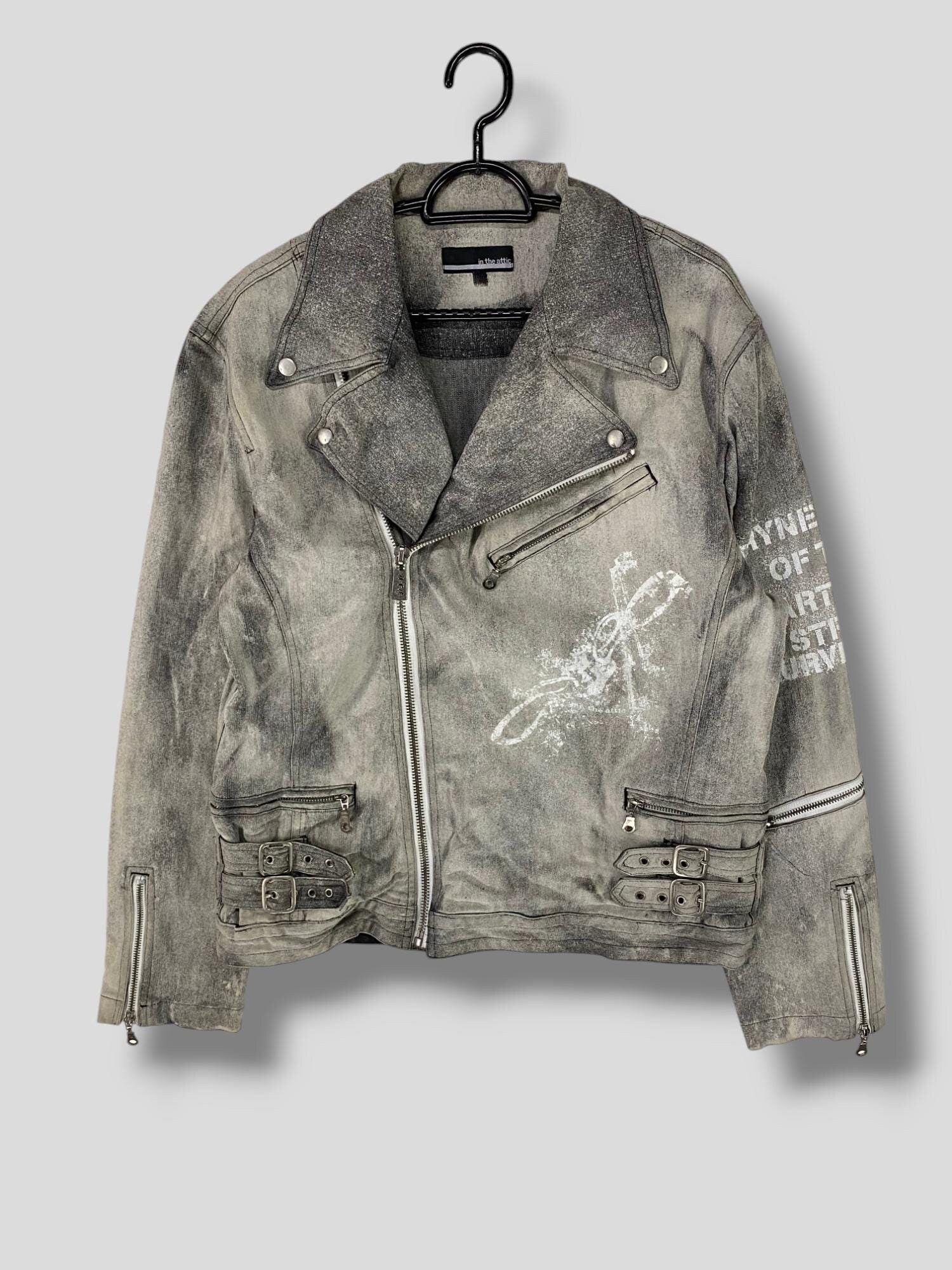 ヴィンテージ Y2K インザアティック ダブルカラー モーターサイクル