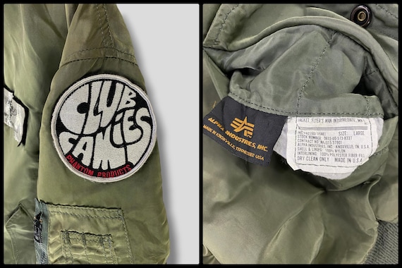 Vintage 90s Alpha Industries Embroidered Logo Army Navy Surplus MA