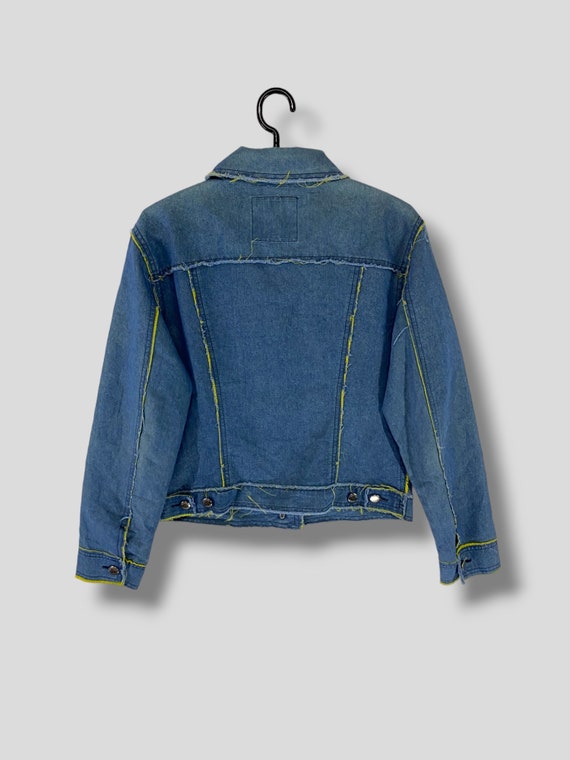 Vintage Moschino Jeans Frayed Lime Edges Cropped Jacket Womenswear
