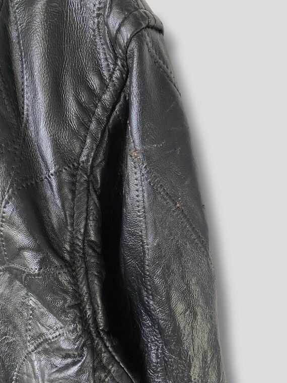 Vintage Unbranded patchwork pattern sheepskin lea… - image 6