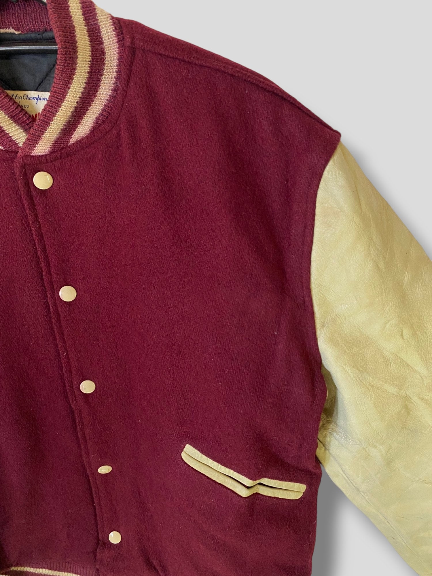 Vintage 60s 70s Butwin Leather Varsity Jacket Athletic